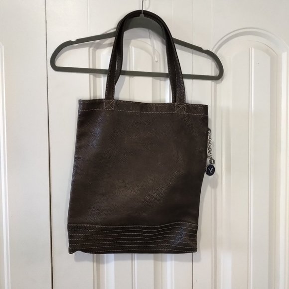 American eagle Shopper tote bag brown leather purse shoe bag - Picture 1 of 10